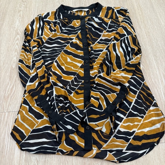 Trina Turk Black and Gold Patterned Blouse - Picture 2 of 4